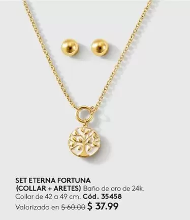 SET ETERNA FORTUNA (COLLAR + ARETES) Cód. 35458