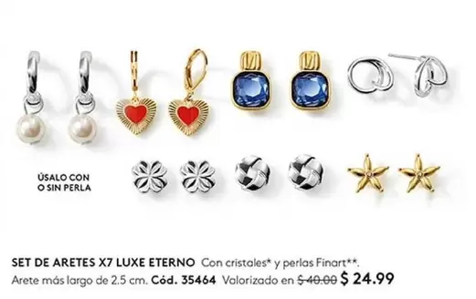 Finart - SET DE ARETES X7 LUXE ETERNO Cód. 35464