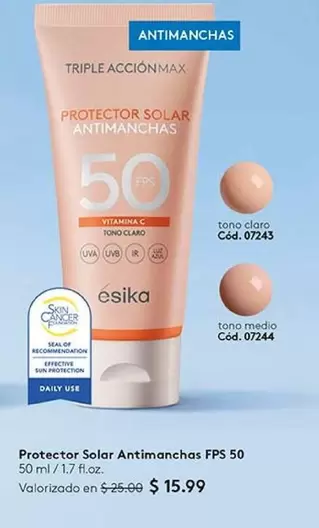 Azul - Protector Solar Antiman
chas FPS 50