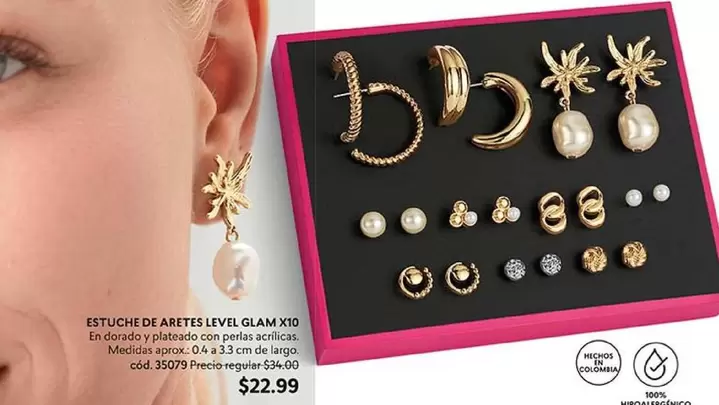 Colombia - ESTUCHE DE ARETES LEVEL GLAM X10