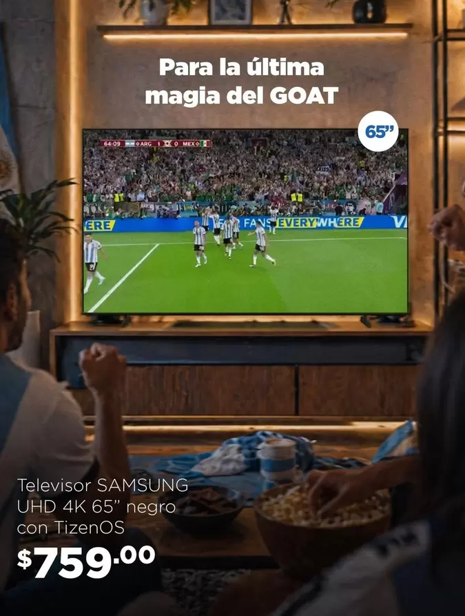 Samsung - Televisor UHD 4K 65" negra con TizenOS