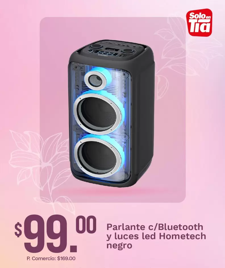 TIA - Parlante c/Bluetooth y luces led