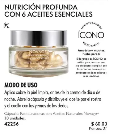 Oriflame - Cápsulas Restauradoras con Aceites Naturales Novage+