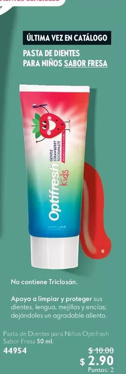 PASTA DE DIENTES PARA NIÑOS SABOR FRESA