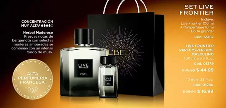 L'bel - SET LIVE FRONTIER PARFUM/PERFUME MASCULINO