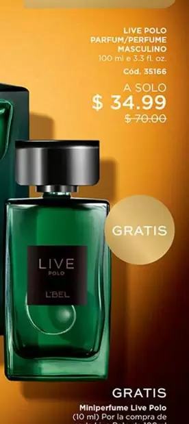 LIVE POLO PARFUM/PERFUME MASCULINO 100 ml = 3.3 fl. oz. C
64. 35166