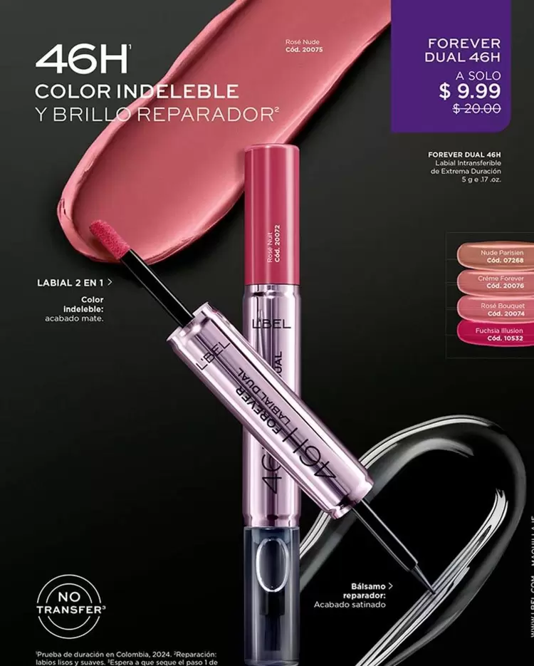 Avon - FOREVER DUAL 46H COLOR INDELEBLE Y BRILLO REPARADOR