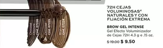 72H CEJAS VOLUMUNOSAS NATURALE Y CON FIJACIÓN EXTREMA BROW GEL INTENSE