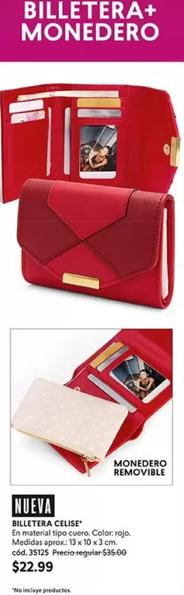 Rojo - BILLETERA+MONEDERO CELISE