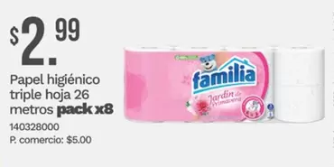 Familia - Papel higiénico triple hoja 26 metros pack x8