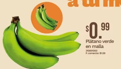 Verde - Plátano verde en malla
