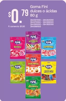 Goma Fini dulces o ácidas 80 g