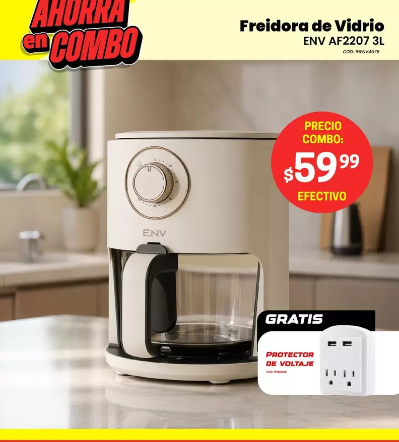 Freidora de Vidrio ENV AF2207 3L