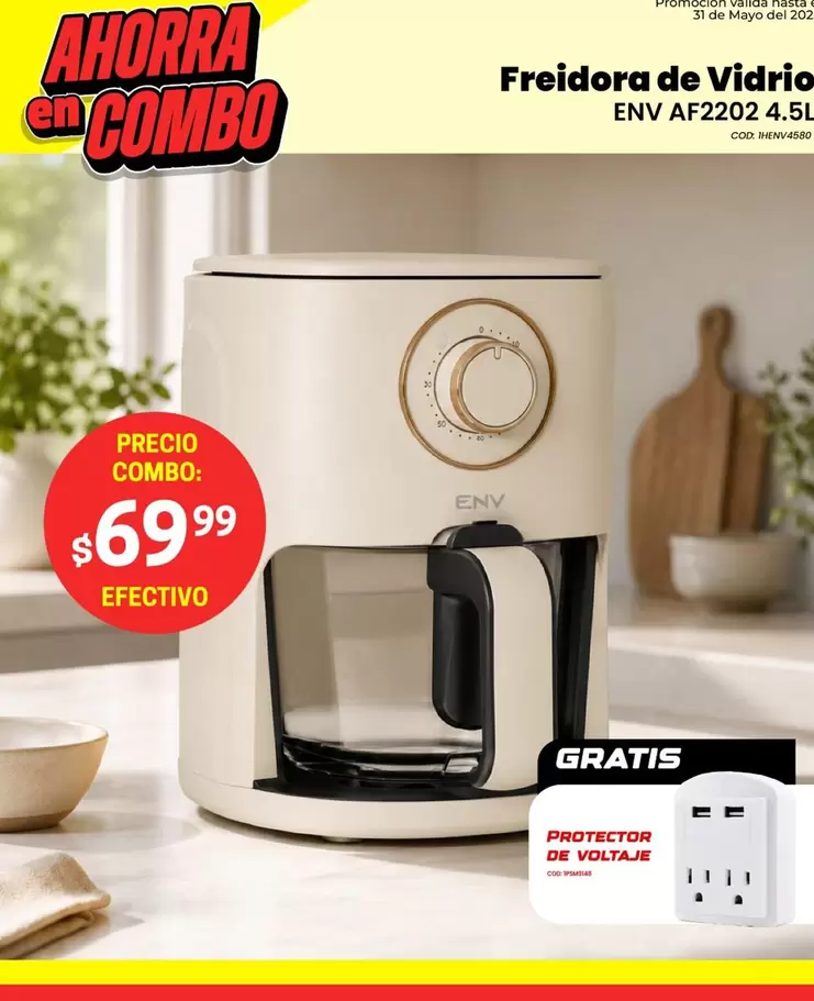 Promoción - Freidora de Vidrio ENV AF2202 4.5L