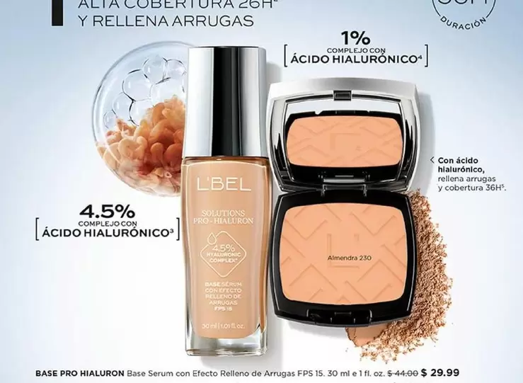 L'bel - BASE PRO HIALURON Base Serum con Efecto Relleno de Arrugas + Polvo Compacto (compact)