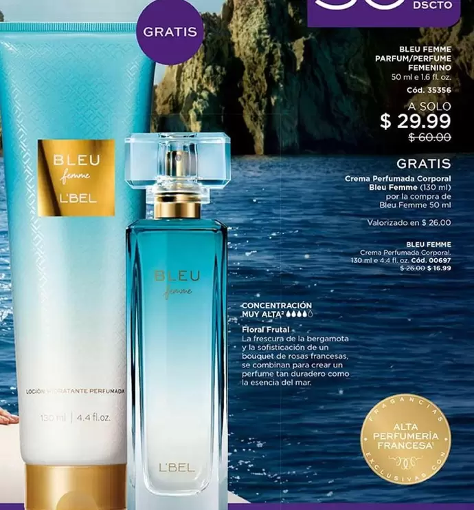 L'bel - Bleu Femme Eau de Parfum / Perfume Femenino