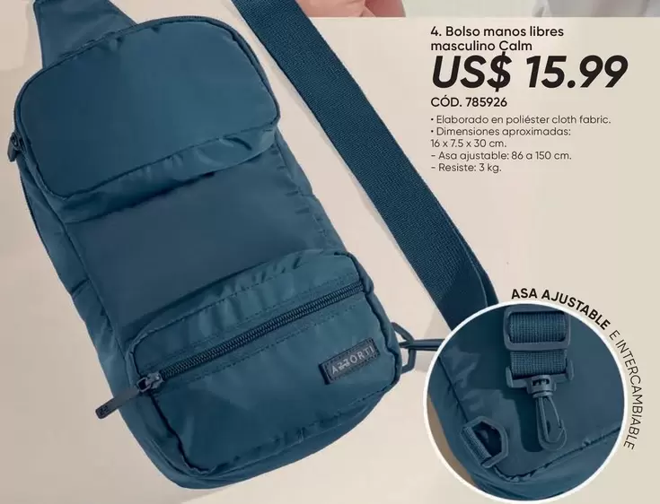 Bolso manos libres masculino Calm CÓD. 785926
