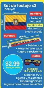 Bandera - Set de festejo x3