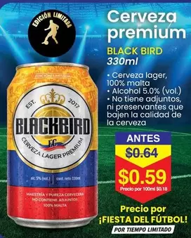 La Calidad - Cerveza premium BLACK BIRD