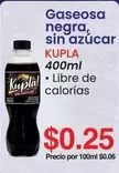 Gaseosa negra, sin azúcar