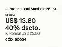 Brocha Dual Sombras N° 201 CÓD. 60054