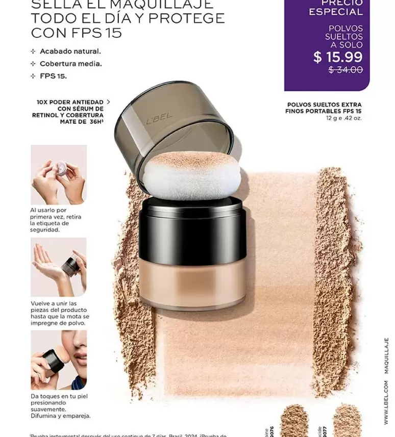 L'bel - SELLADORA DE MAQUILLAJE TODO EL DÍA Y PROTEGE CON FPS 15