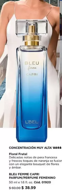 L'bel - BLEU FEMME CAPRI PARFUM/PERFUME FEMENINO Cód. 01920