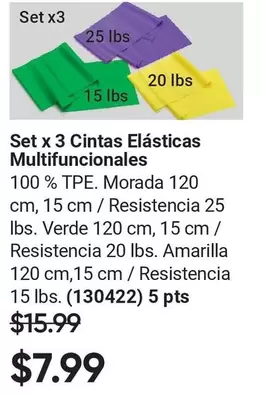 Verde - Set x 3 Cintas Elásticas Multifuncionales (130422)