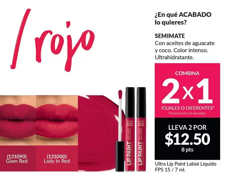 Rojo - Ultra Lip Paint Labial Liquido FPS 15