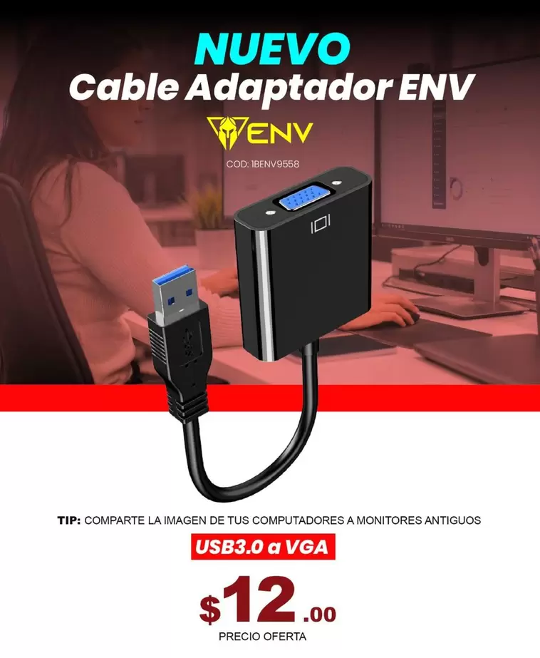Cable Adaptador ENV USB3.0 a VGA
