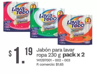 Jabón para lavar ropa 230 g pack x 2