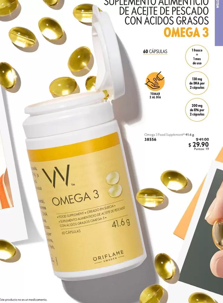 Oriflame - SUPLEMENTO ALIMENTICIO DE ACEITE DE PESCADO CON ACIDOS GRASOS OMEGA 3