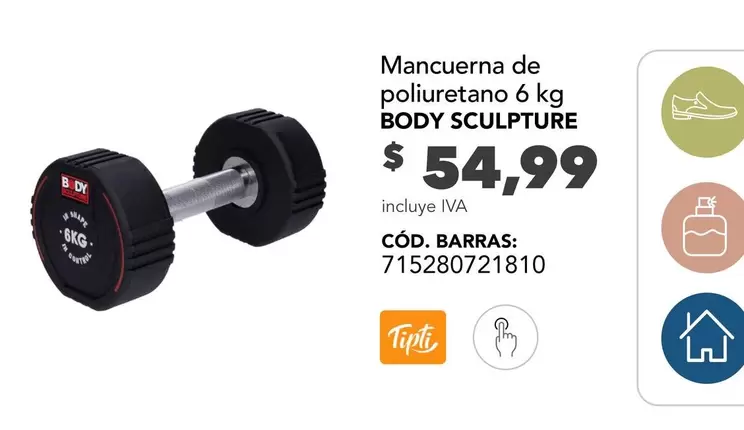 Mancuerna de poliuretano 6 kg