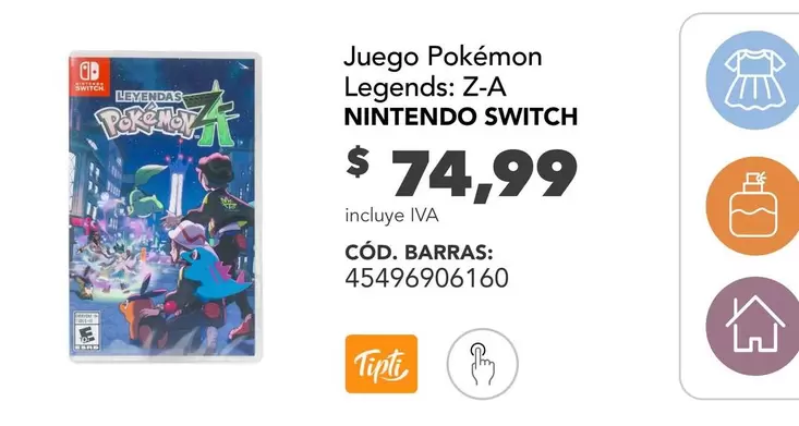 Switch - Juego Pokémon Legends: Z-A NINTENDO SWITCH