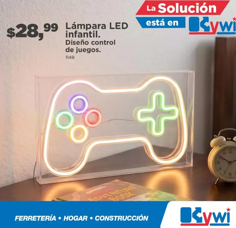 Lámpara LED infantil. Diseño control de juegos.