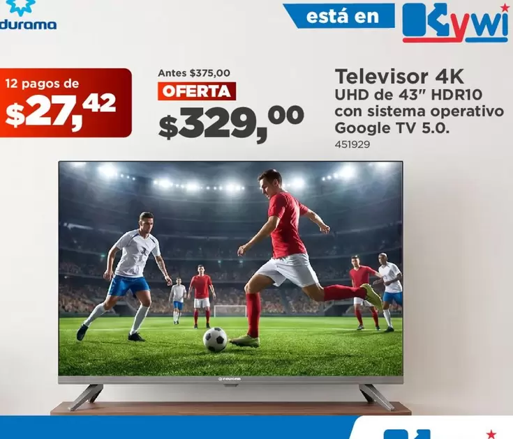 Sistema - Televisor 4K UHD de 43" HDR10 con sistema operativo Google TV 5.0