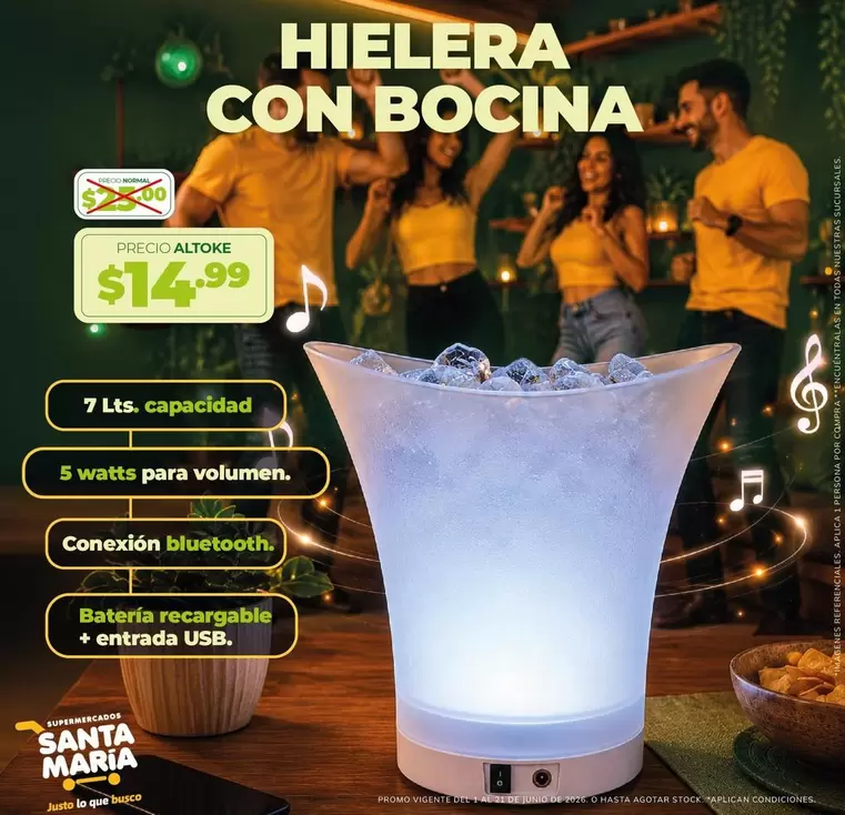 Santa Maria - Hielera con Bocina