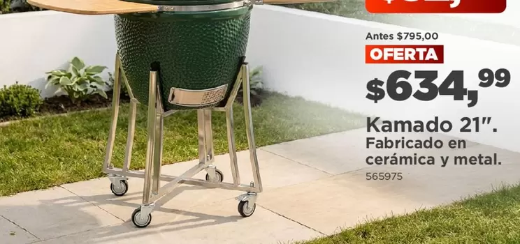 Kamado 21". Fabricado en cerámica y metal.