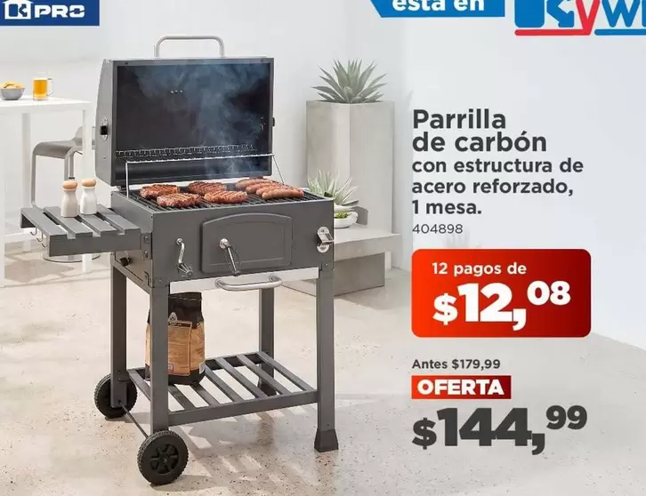 Parrilla de carbón con estructura de acero reforzado, 1 mesa. 404898