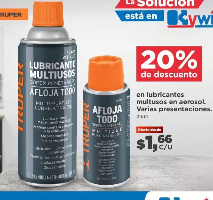 LUBLRICANTE MULTIUSOS SUPER PENETRANTE AFLOJA TODO