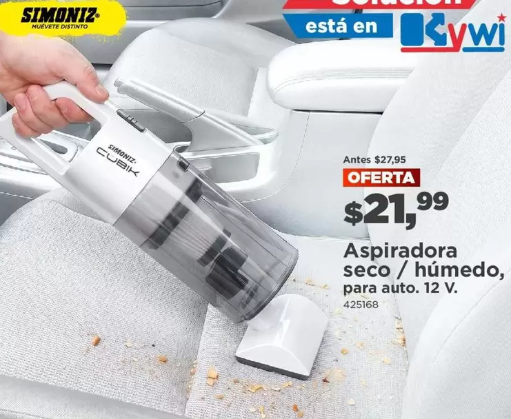 Aspiradora seco / húmedo, para auto. 12 V.
