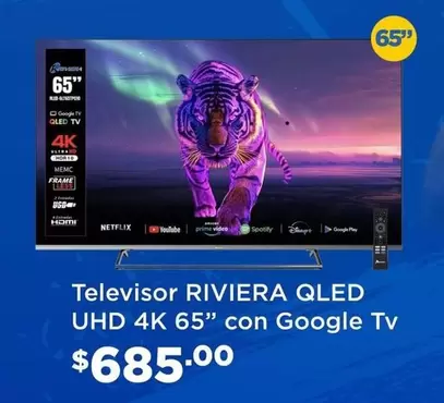 Netflix - Televisor QLED UHD 4K 65" con Google TV