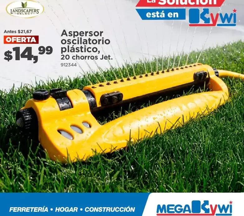 Aspersor oscilatorio plástico, 20 chorros Jet.
