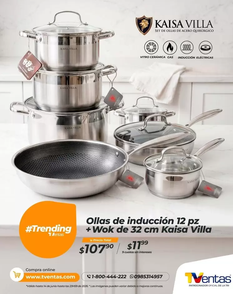 Imágenes - Ollas de inducción 12 pz + Wok de 32 cm