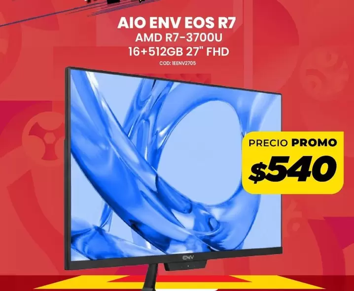 AIO ENV EOS R7 AMD R7-3700U 16+512GB 27" FHD