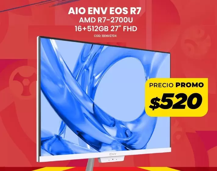 AIO ENV EOS R7 AMD R7-2700U 16+512GB 27" FHD