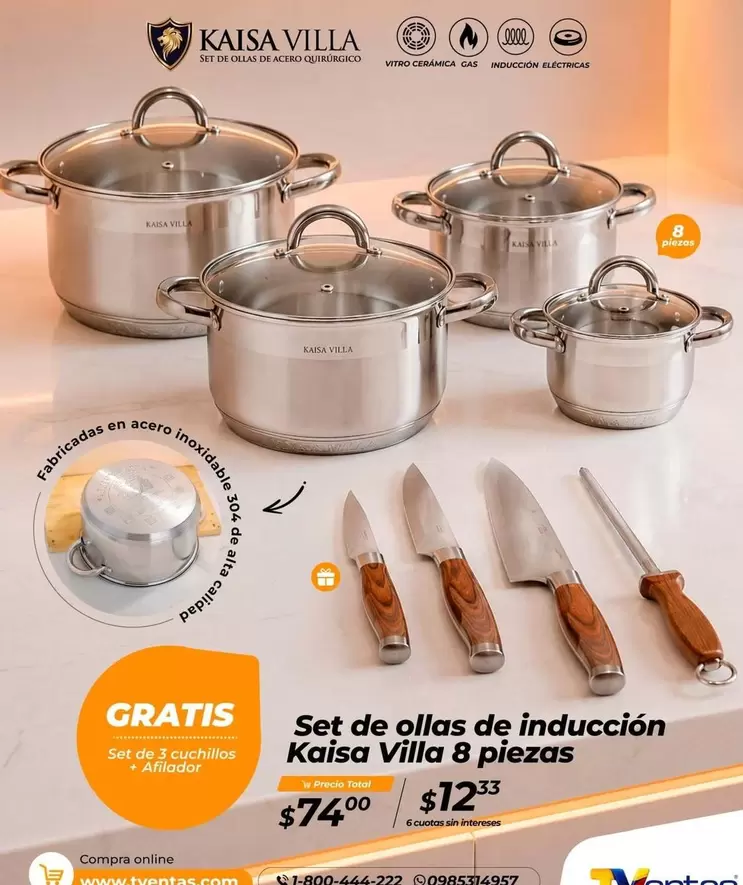 Set de ollas 8 piezas