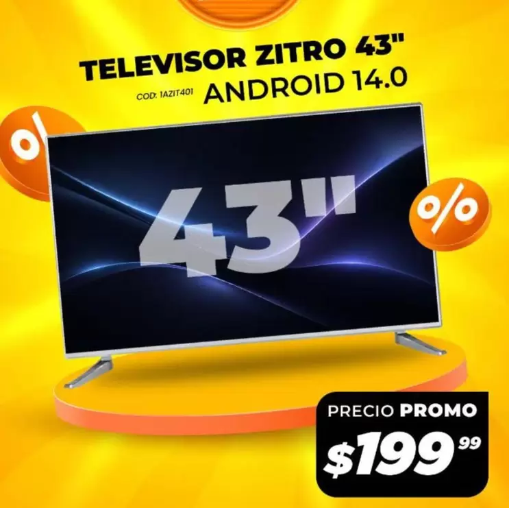 Android - TELEVISOR ZITRO 43" ANDROID 14.0