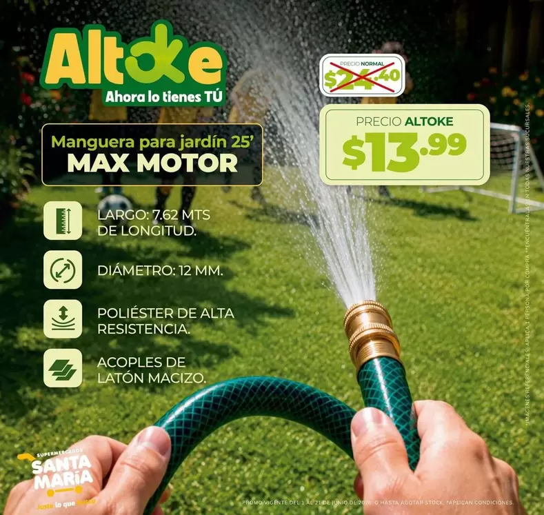 Longitud - Manguera para jardin 25' MAX MOTOR