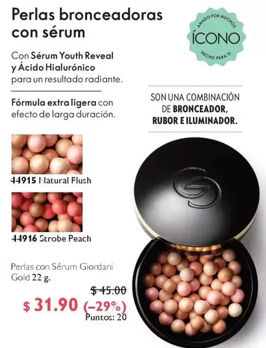 Perlas bronceadoras con sérum